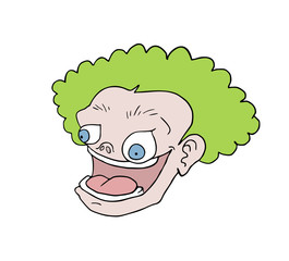 Design of funny cartoon face draw