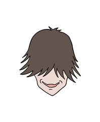 Design of funny cartoon face draw