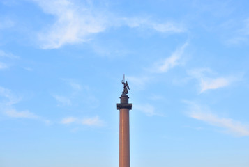 Fototapeta na wymiar Alexander Column on blue sky background.