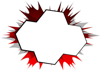 Vector illustrated retro comic book background hexagone shaped bubble, pop art vintage style backdrop.