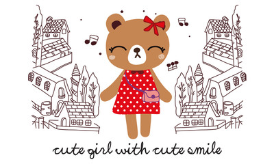cute bear doodle set