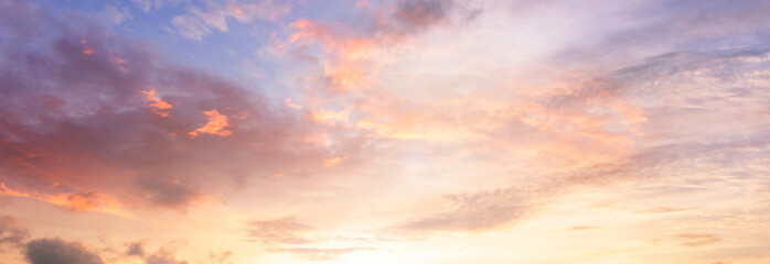 Fototapeta Background of colorful sky concept: Dramatic sunset with twilight color sky and clouds obraz