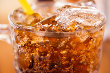 Carbonated drinking water on the table for drinking