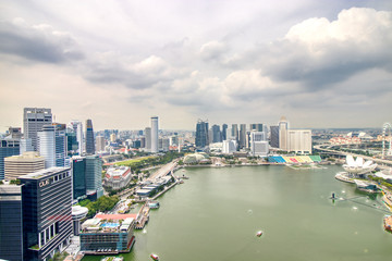 Naklejka premium widok na centrum Singapuru