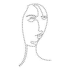 Isolated dotted line beauty simplicity face - Vector