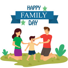 Happy Family Day! Excellent gift card. Fashionable calligraphy. Vector illustration. Elements for design. - Vector