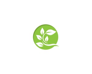 Ecology logo template vector icon illustration