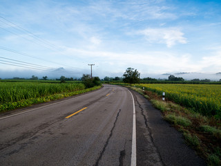 Rural road of  Thailand