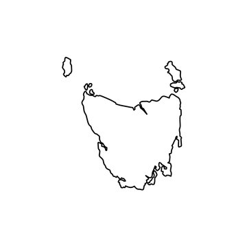 Map Of Tasmania. Vector illustration
