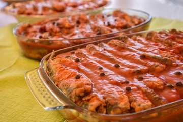 Tasty fish on plate.