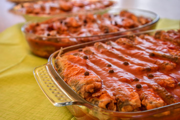 Tasty fish on plate.