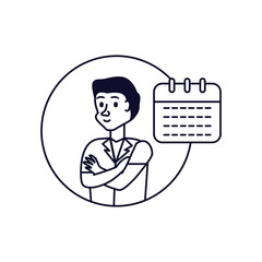 businessman elegant with calendar reminder