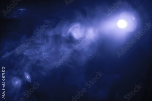 Blue Color Smoke Texture , Spotlight Projector Light Beam In Room For  Making Cinema Film And Video Entertainment And Multimedia Abstract  Background Lens Flare And Sparkle Light Concept Wall Mural-Rattanachai