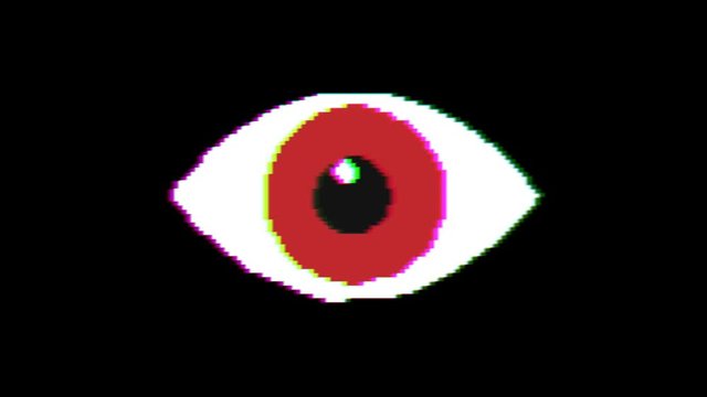 Eye pixel animation with optional luma matte. Alpha Luma Matte included. 4k video