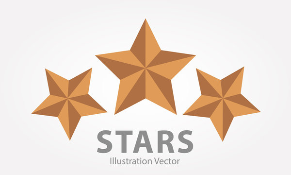 Three Bronze Stars illustration Vector