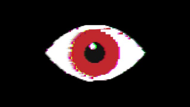 Eye pixel animation with optional luma matte. Alpha Luma Matte included. 4k video