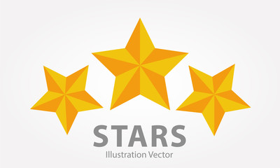 Three Gold Stars illustration Vector
