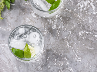 green lemon soda on wood