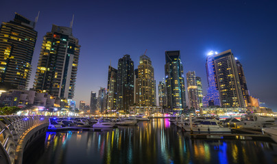Night view of Dubai Marina