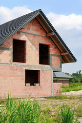 Construction site of a detached house.