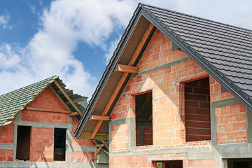 Construction site of a detached house.