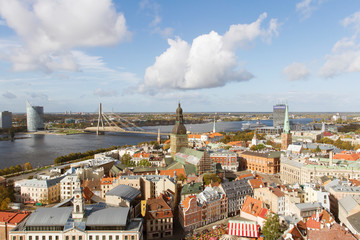 Fototapeta premium Panoramic view of Riga Old Town