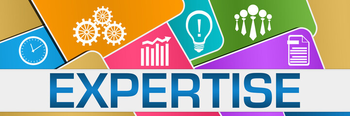 Expertise Colorful Rounded Squares Texture Symbols