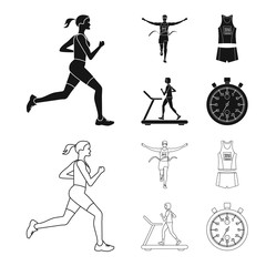 Vector design of sport  and winner symbol. Set of sport  and fitness  stock symbol for web.