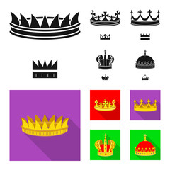 Fototapeta na wymiar Vector design of medieval and nobility logo. Set of medieval and monarchy stock vector illustration.