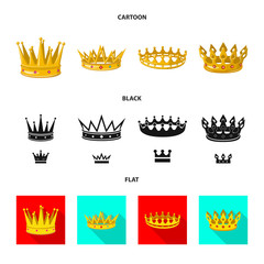 Isolated object of medieval and nobility icon. Set of medieval and monarchy stock vector illustration.