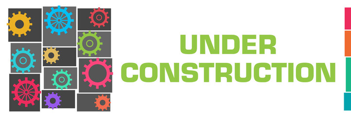 Under Construction Dark Colorful Gears Grid Left 