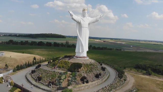 Christ the King Monument, Swiebodzin, Poland (aerial photography)