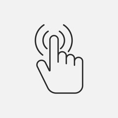 Touch vector icon isolated on white background. Vector illustration.