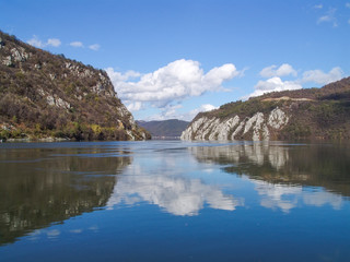 View at Danube gorge at Djerdap in Serbia