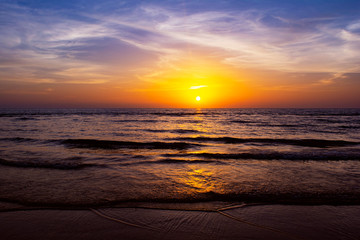 Dramatic Sunset over the Indian Ocean