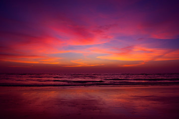 Fototapeta na wymiar Dramatic Sunset over the Indian Ocean