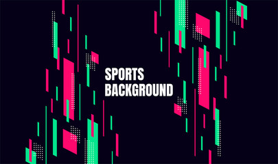 Abstract colorful art for sports background. Dynamic particles. Modern science and technology element with line design. Vector illustration