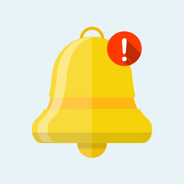 Bell vector flat icon. Notification icon vector. New message. 
