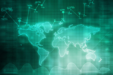 2d rendering Stock market online business concept. business Graph 