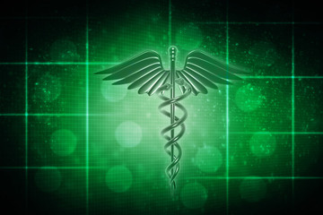 3d illustration Health care and medical logo 