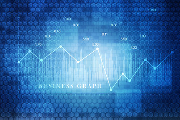 2d rendering Stock market online business concept. business Graph 