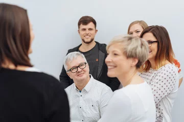 Fotobehang Happy smiling team of diverse business people © contrastwerkstatt