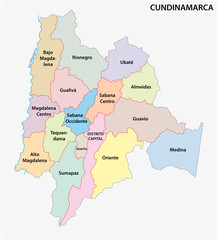 administrative and political vector map of the Colombian Department of Cundinamarca