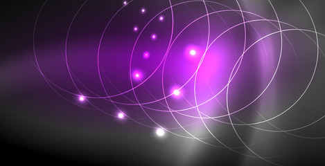 Glowing shiny neon colors with abstract lines, modern background