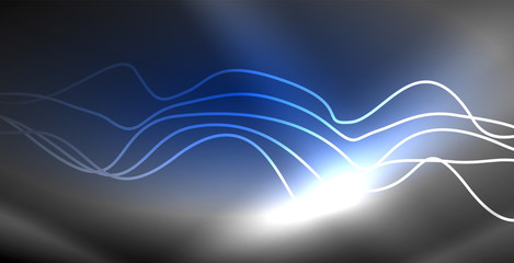 Neon lines shiny glowing background