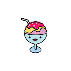 Cute shaved ice logo character.