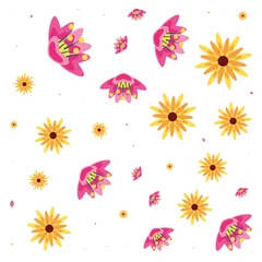 Raamstickers Vlinders patroon van mooie bloemen natuurlijk