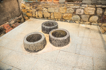 Naklejka premium Three ancient Wells,Kinmen,Taiwan