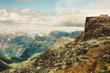 Mountains landscape with Dalsnibba viewpoint, Norway