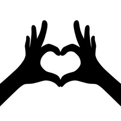 black girl hands making heart